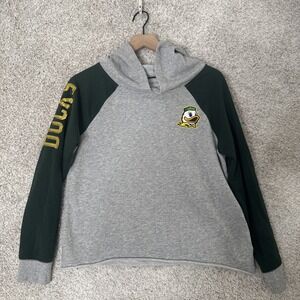 5th & Ocean Oregon‎ Ducks Crop Hoodie W Sequece Sleeve